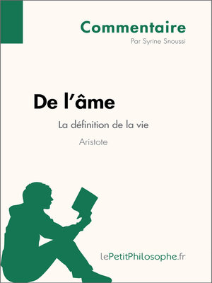 cover image of De l'âme d'Aristote--La définition de la vie (Commentaire)